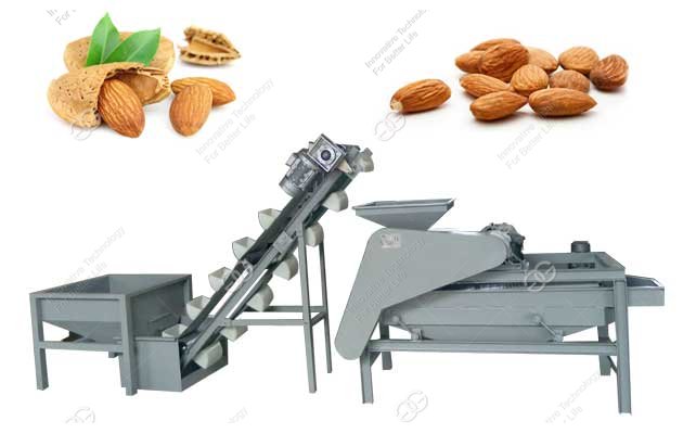 almond shelling peeling production line