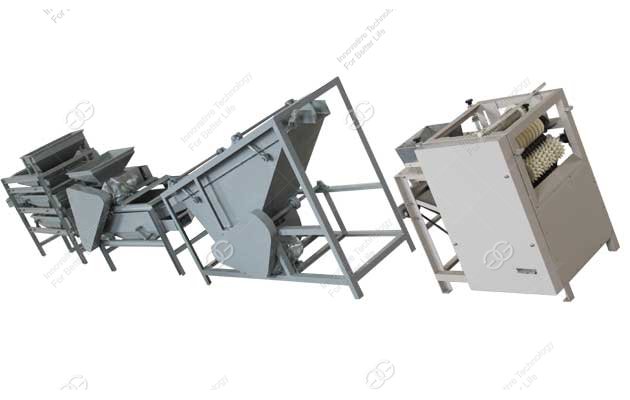 almond shelling peeling line